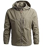 SKYWPOJU Winterjacke Herren Fleece Gefüttert Military Jacke mit Abnehmbarer Kapuze Winter Fliegerjacke Warme Herrenjacke (Color : Brown, Size : L)