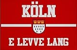 U24 Aufnäher Köln e Leve lang rot Fahne Flagge Aufbügler Patch 9 x 6