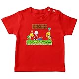 OKIWOKI Super Mario Lustiges Rot Baby T-Shirt - Super Mario und Koopa Troopa (Super Mario Parodie signiert Hochwertiges T-shirt in Größe 12 monate - Ref : 1239)