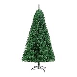 Homewit künstliche Weihnachtsbaum 180 cm(Ø ca. 105 cm), 1,8 M künstliche grüne Tannenbaum mit 1000 Zweige, abziehbar zusammenklappbar und schwer entflammbar, Christbaum mit Metall Ständer(Ø ca. 45 cm)