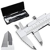 Retoo Analoger 150 mm Stahlmessschieber mit Feststellschraube, Spritzwasse und Staubgeschützt, Messschieber für Haushalt, Präzisionsmessschieber ideal für den Hausgebrauch, Silb