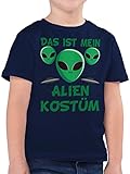 Kinder Karneval und Fasching Kostüme - Das ist Mein Alien Kostüm - grün - 140 (9/11 Jahre) - Dunkelblau - Das ist Mein Alien Kostüm - F130K - Kinder Tshirts und T-Shirt für Jung