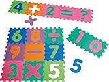 Playshoes 308745 - Puzzlematte für Babys und Kinder, Zahlen mit Rechenzeichen, Spielmatte Spielteppich, Schaumstoffmatte 16-teilig