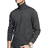 Jubaton Einfarbig Rollkragen Slim Fit Gerippter Saum Herren Pullover Strick Pullover Pullover Langarm Mode Bequem Business All-Match XL