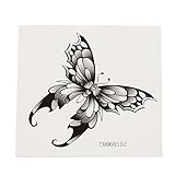 Klebetattoo temporär Schmetterling gothic style schwarz grau weiß 1 Bog