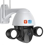 Tuya Smart Life WiFi IP-Kamera, Outdoor-Flutlicht 3MP HD PTZ-Sicherheitsrekorder-Überwachungsbewegungserkennungs-Nachtsichtkamera,Camera+32g