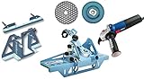SIGMA Fasen- und Kantenschleifer-SET | + S36C Tischhalterung + Winkelschleifer 1400W DZR + Klett Aufnahmeteller + Diamantschleifscheibe K50