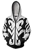 Karnestore Organisation XIII Kingdom Hearts Xemnas Mantel Zip-Up Hoodie mit Kapuze Weiß XXL