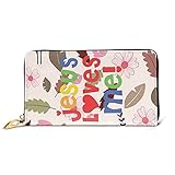 Fashion Wallet Jesus Loves Me Scheckkarten-Paket 12 Kartenfächer Bargeldhalter Geldbörse für Damen und H