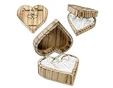 RINGBOX aus HOLZ Herz Vintage Ringkissen mit GRAVUR Rustikale Hochzeit Ringschachtel für Eheringe Ringkästchen Ring