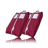 TRAVEL DUDE Schuhtaschen 2er Set | weinrot | mit transparentem Fenster | wasserabweisend, Ultraleicht & staubdicht | Schuhbeutel für kleine & große Schuhgrößen | zum Aufbew