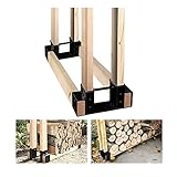 better daily life Brennholzregal Indoor, Brennholz Log Lagerregal Halterung Eisen Kamin Holz Lagerhalter Zubehör Metall Anzündhalter Aufbewahrungsorganisator S