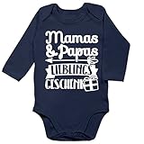 Shirtracer Weihnachten Baby - Mamas & Papas Lieblingsgeschenk - weiß - 3/6 Monate - Navy Blau - BZ30_Body_Langarm - BZ30 - Baby Body Lang