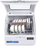 CDPC 800W Tragbarer Aufsatz-Geschirrspüler, Haushalt Vollautomatischer Tisch-Geschirrspüler Kompakt mit 6 Gedeck und Besteckkorb, für Wohnungsbüro und Heimkü