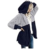 übergroßer kapuzenpullover baumwollpullover oversize damen kaputzenhoodie damen schwarz pullov mit kapuz italienische mode pullover jacken herbst winter longline jacke strickjacke lang schw