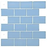 Art3d 10 Piece 30 * 30cm Fliesenaufkleber Schälen und Kleben Backsplash Fliesen Hellblau für Bad Kü