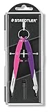 STAEDTLER Mars Comfort 556 00-N2 Zirkel, Geometriezirkel, Etui mit Klappdeckel, neon/pink