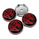 ZHFF 4 Stück Radnabenkappen für Alfa Romeo Giulietta Spider GT Giulia Mito 147 60MM Wasserdicht Car Felgendeckel Nabendeckel Abzeichen Hub Center Caps Auto Zubehö