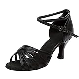 NMERWT Frauen Sandalen High Heels Mode Schnalle Stiletto Tanzen Rumba Walzer Prom Ballsaal Latin Salsa Tanz Schuhe Damen S