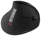 Jenimage Ergonomische Maus Wireless | Vertikal Maus kabellos in Schwarz | Ergo Maus Schnurlos für Linderung von RSI Syndrom | 5 Tasten Vertik