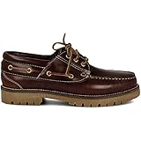 PAYMA - Herren Damen Kinder Bootsschuhe Segelschuhe Mokassins aus Seahorse Geölt Leder 3 Eye Classic Docksides. Mehrfarbige Gummisohle. Farben: Braun. Größe 43