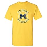 NCAA T-Shirt, Distressed Circle Logo, Teamfarbe - Gelb - Groß