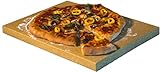 Pizzastein rechteckig für Backofen & Grill | 40 x 30 x 3cm - Aus massiver Schamotte - Lebensmittelecht | Verwendbar als Brotbackstein & Flammkuchenplatte | Profi-Qualität wie beim I