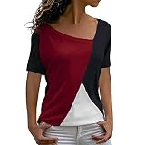 HHOP blusen Damen sexy dresswel uusollecy lässiger Pullover Damen hübsche Pullover Damen Langarm Oberteil Damen Damen-Pullover, weinrot Damen top elegant Damen Bluse lang