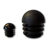 4 Gleiter/Stopfen mit Lamellen, Kunststoff, schwarz, Rundkopf, für runde Rohre (30mm)