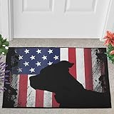 AXGM Fußmatte Fussmatte Amerikanischer Pit Bull Terrier USA Flagge Druck Bodenmatte Innenbereich Tür-Matte komfortabel Badematte Sauberlaufmatte für Esszimmer Dekor White 40x60