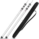 2er Set Aluminium Aufstellstange inkl. Tasche zwischen 86 cm bis 230 cm - zeltstangen teleskop, Sonnensegel - ultraleichte Tarpstange - Stange für Sonnensegelbefestigung - Zeltstange (Silber)