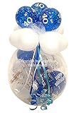 Qualatex Geschenk im Ballon Geburtstag Farbe blau gefüllter Luftballon für Gutschein oder Geldgeschenk verschenk