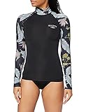 Billabong Swim In Long Sleeve UPF 50 Rash Vest for Women L Schwarz, Black Pebb