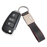 Schlüssel Gehäuse Fernbedienung für Audi Autoschlüssel Funkschlüssel A1 A3 A4 A6 A8 Q3 Q5 Q7 (8X0837220D) mit Leder Schlüsselanhänger KASER