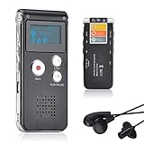 ugetde® 8 GB Multifunktions wiederaufladbare Digital Diktiergerät Audio Voice Recorder Aufnahmegerät MP3 Player FM