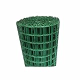 LIQICAI Lattenzaun Gartenzaun, Kunststoff + Eisendraht Outdoor Gardens Netting Plant Fencing Für Vorgarten Tier, Lochabstand 6 cm X 6 cm, Hoch1,2m (Color : Green, Size : 9mX1.2m)