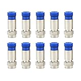 Hsthe Sea 10 Stück SAT F-Quick Mount Connector HD Sat Kabel Kompressionsstecker F Kompressionsstecker 7-7,5 mm Koaxialkabel Antennenkabel Kompressionszange TV Antennenkabel Koax, B