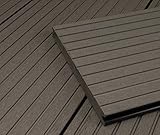 HORI® WPC-Terrassendiele Grau XXL Massivdiele I Komplettset inkl. 40x60 mm Unterkonstruktion & Clips I Fläche: 1 Muster I Muster Dielenläng