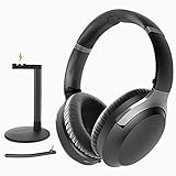 Avantree Aria Podio aptX-HD Bluetooth 5.0 Noise Cancelling Kopfhörer mit Ladestation, Kabellos Over Ear Headset mit Boom-Mikrofon für Besprechungen, Online-Unterricht, Arbeiten am PC, Handy, Laptop