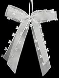 STAR - LINE 25 Autoschleifen für Hochzeit mit Herzen - Handgemacht - Tüll- und Satinband - Einfaches B