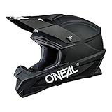 O'NEAL | Motocross-Helm | MX Enduro Motorrad | ABS-Schale, Sicherheitsnorm ECE 22.05, Lüftungsöffnungen für optimale Belüftung und Kühlung | 1SRS Helmet Solid | Erwachsene | Schwarz | Größe XL