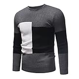 FENLAN Herren Pullover Slim Fit Rundhals Strick-Pullover Rundkragen Moderner Longsleeve in Feinstrick Strickpullover Feinstrick Pullover mit Rundhalsausschnitt Strickpullover Feinstrick