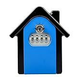 YZWHKJ SchlüSseltresor 4-stelliges Passwort Safe mit Tasten, Wandmontage Auto-Schlüsselbox-Safes Aufbewahrungsboxen Geldsparentasche, U-Disk-Schmuckschiffe sicher SchlüSselsafe (Color : Blue)