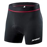 Herren Radunterhose Radsportshorts Fahrradhosen mit elastische atmungsaktive 3D Gel Sitzpolster mit Einer hohen Dichte (Black, XL)