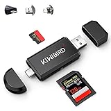 KiWiBiRD USB C SD Kartenleser, Micro SD Karte auf USB Adapter Stick, Typ C Speicherkarten lesegerät für SDXC SDHC UHS-I Karten Kompatibel mit Mac iPad Pro MacBook Pro Galaxy S20/Tab S6, Android Handy