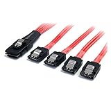 StarTech.com Serial ATA SCSI SAS Kabel 50cm - SFF-8087 auf 4x SATA mit Lasche - Mini SAS auf SATA Kabel 1x SFF8087 Stecker 4x S-ATA B