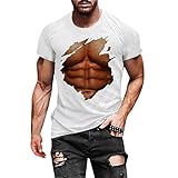 Herren T-Shirt 3D Drucken Beiläufige Grafik Kurzarm Gym Fitness Tshirt Slim Fit Sommer Männer Bodybuilder Trainingsshirt Top Herren 3D Druck T-Shirt Sport Rundhals Tee Kurzarm Herren Training T