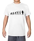 Evolution of Man Astronaut – Herren T-Shirt aus 100 % Bio-Baumwolle, weiß, S