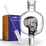 DFESKAH Shisha Molassefänger Totenkopf, Hookah 18/8 Schliff Molassefänger aus Glas, Universal Zubehör geeignet für meiste Wasserpfeife, Vorkühler-Aufsatz Skull mehr Durchzug saubere Shisha(Schwarz)