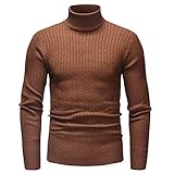 Herren Pullover Pullover Mode Zopfstrick Rollkragen Thermischer Casual Bottoming Pullover Übergröße Einfarbig M